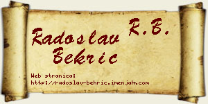 Radoslav Bekrić vizit kartica